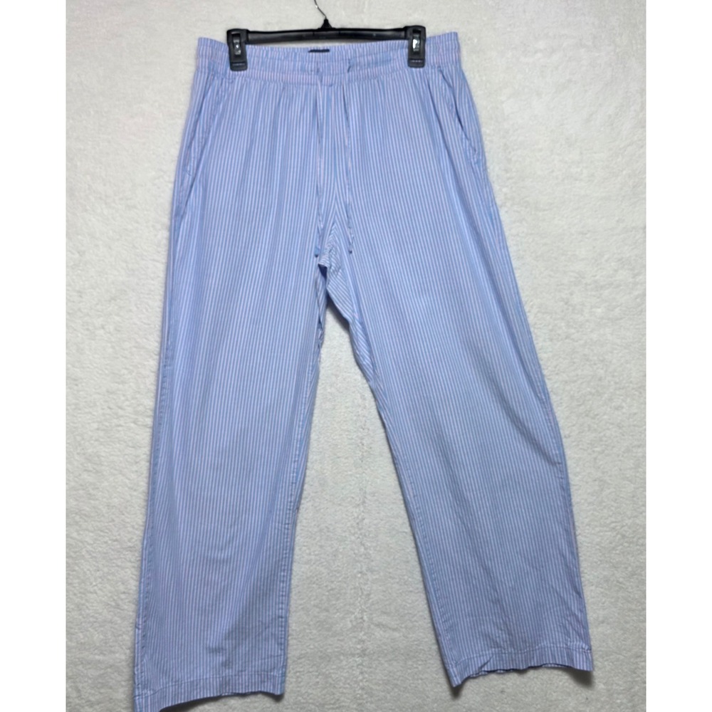 Gap Men's Pajama Pants Blue Pink Striped Cotton Drawstring Lounge Sleepwear M